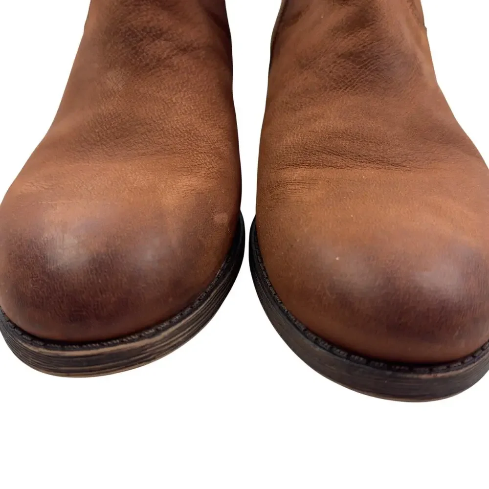 Franco Sarto Caramel Leather Zipper Classic Timeless Booties Women's Size 8